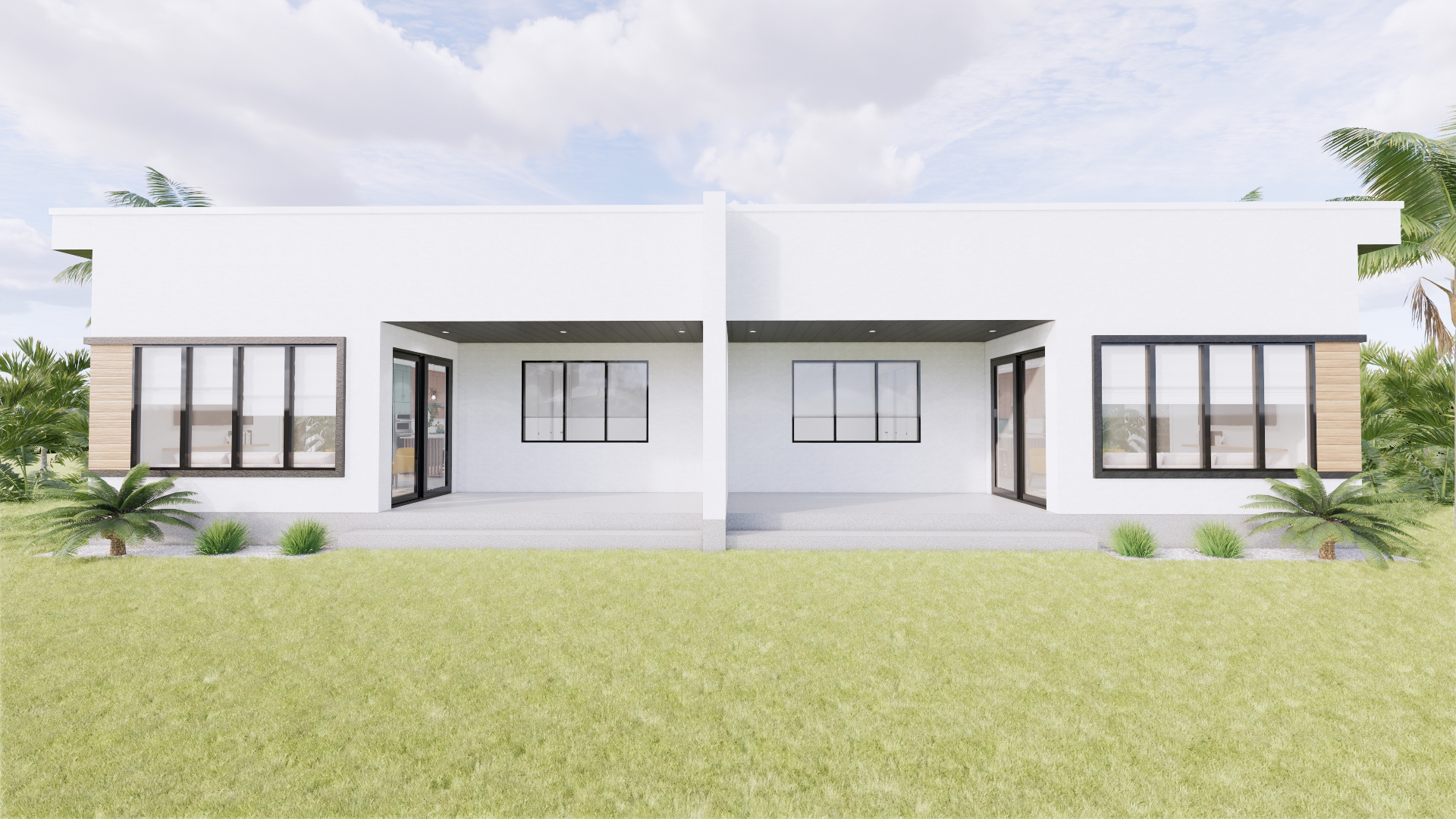 Canouan Duplex hurricane-resistant home exterior design - Empower Projects construction Bahamas